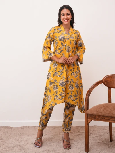 Primrose Yellow Cotton Kurta with Pant Set