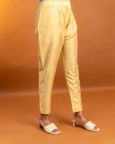 Gold Ethnic Straight Pant