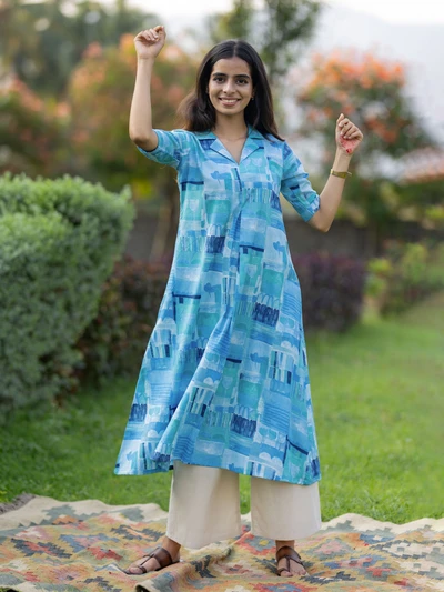 Summer In Greece A-line Kurta/Dress