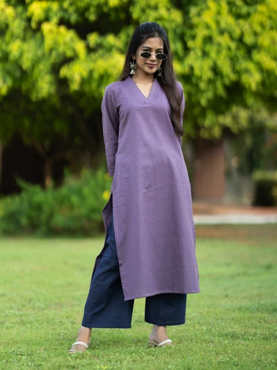 Violet Luxe Solid Kurta