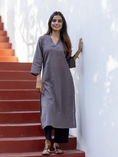 Grey Luxe Solid Kurta