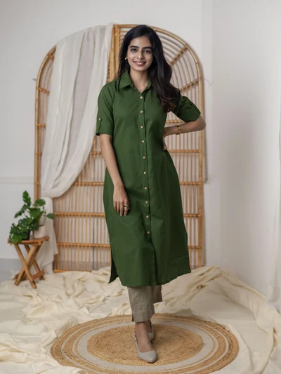 Juniper Green Solid Kurta