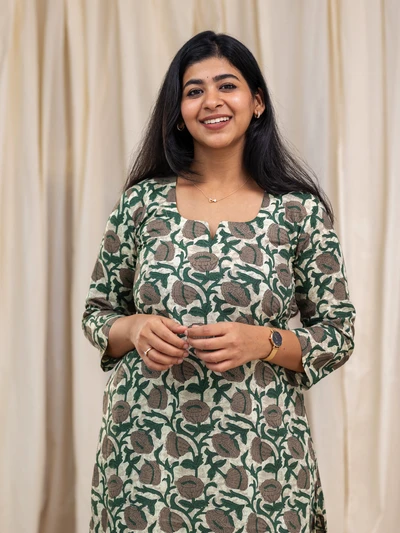 Ethnic Bloom Cotton Kurta
