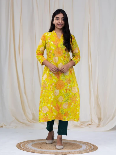Sunny Bloom Cotton Kurta