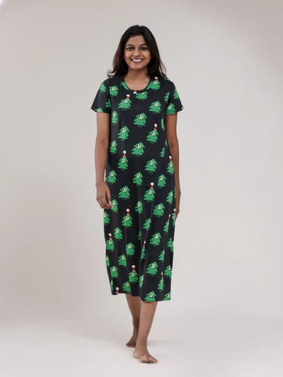 Merry Tree Soft Cotton Evening Dress