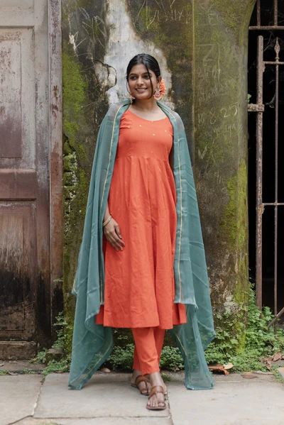 Rust Orange Festive Suit Set