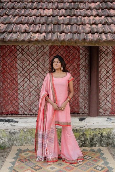 Pink Crush Chettinad Dupatta Festive Set