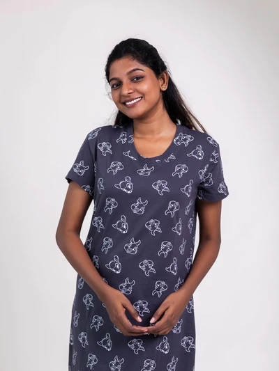 White Bunny - Cotton Lounge Dress