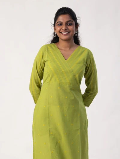 Sunlit Green Handloom Kurta
