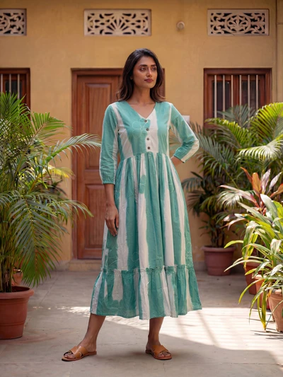 Aqua Bloom Maternity Dress