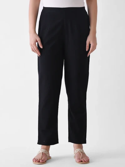 Black Straight Fit Trouser Pant