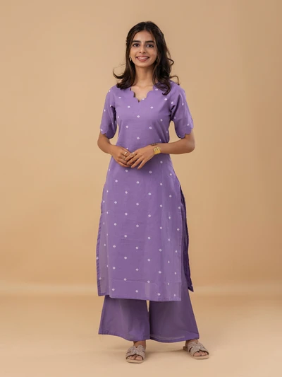 Lilac Grace Handloom Kurta Set