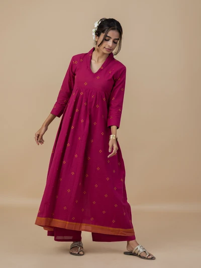 Rose Garden Pleated Kurta Set