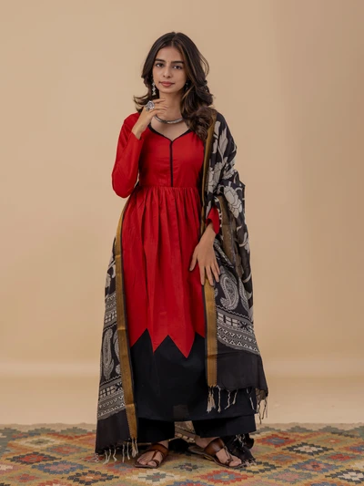 Rang Colour Block Anarkali Suit Set