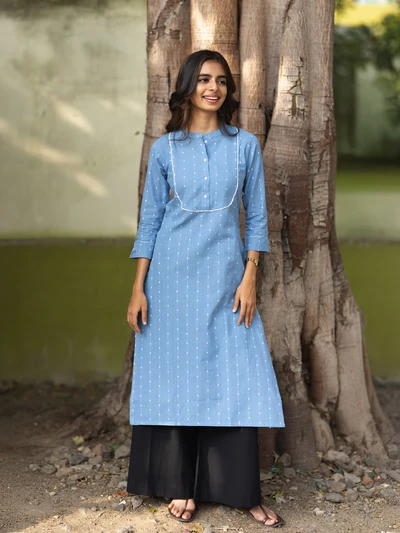 Wave Blue Everyday Kurta