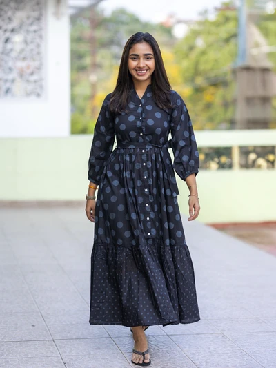 Moonlit Polka Maternity Dress