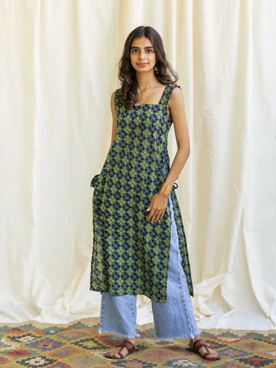 Ajrakh Sleeveless Kurta