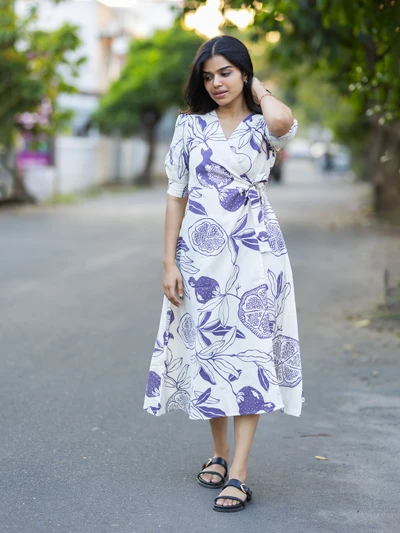 Purple Pearl Pomo Dress