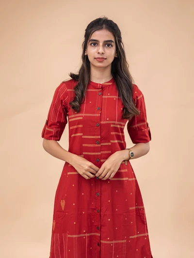 Cherry Red Heart Kurta