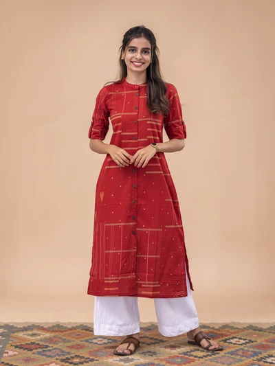 Cherry Red Heart Kurta