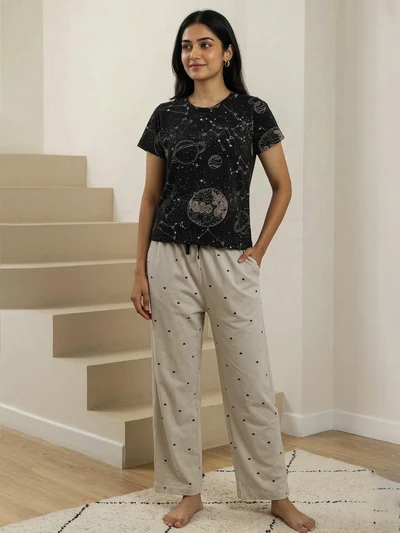 Pyjama-Sandal with Black heart Soft cotton