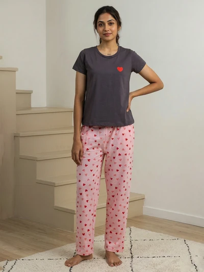 Pyjama-Pink Hearts Soft Cotton