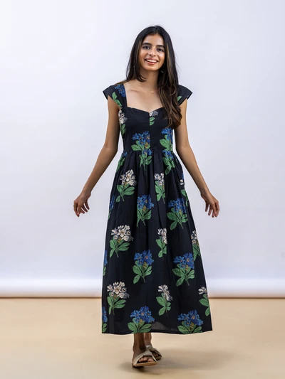 Nightfall Black Floral Maternity Dress