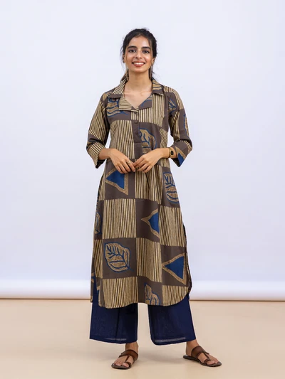 Abstract Rhythm Print Kurta