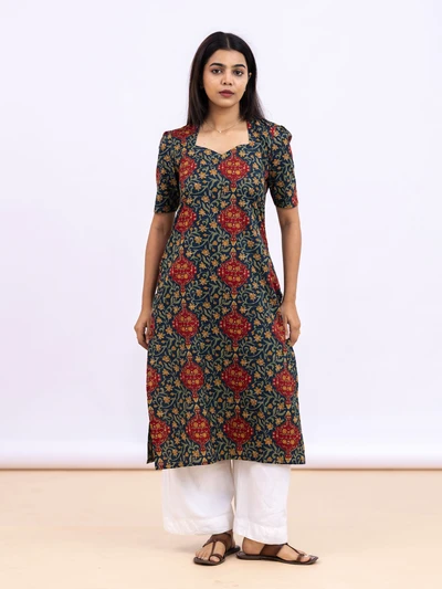 Blue Garden Print Kurta