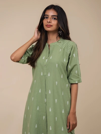 Sage Green Handloom Cotton Kurta